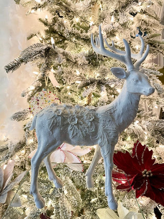 Winter Frost Tabletop Elegant Standing Deer Sculpture - Holliday Decor 18.5" - DesignedBy The Boss