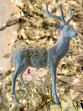 Winter Frost Tabletop Elegant Standing Deer Sculpture - Holliday Decor 18.5" - DesignedBy The Boss