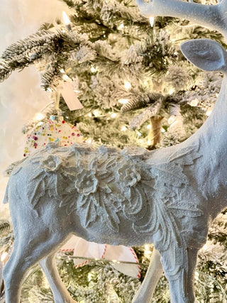 Winter Frost Tabletop Elegant Standing Deer Sculpture - Holliday Decor 18.5" - DesignedBy The Boss