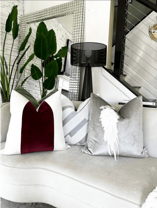 22" Italian Velvet Panel & Linen Pillows - a Pair ( Set Of 2) Luxe Collections - DesignedBy The Boss