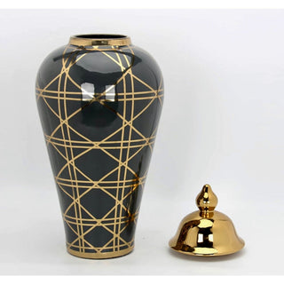 2XL Ceramic Ginger Jar with Gold Accent - DesignedBy The Boss