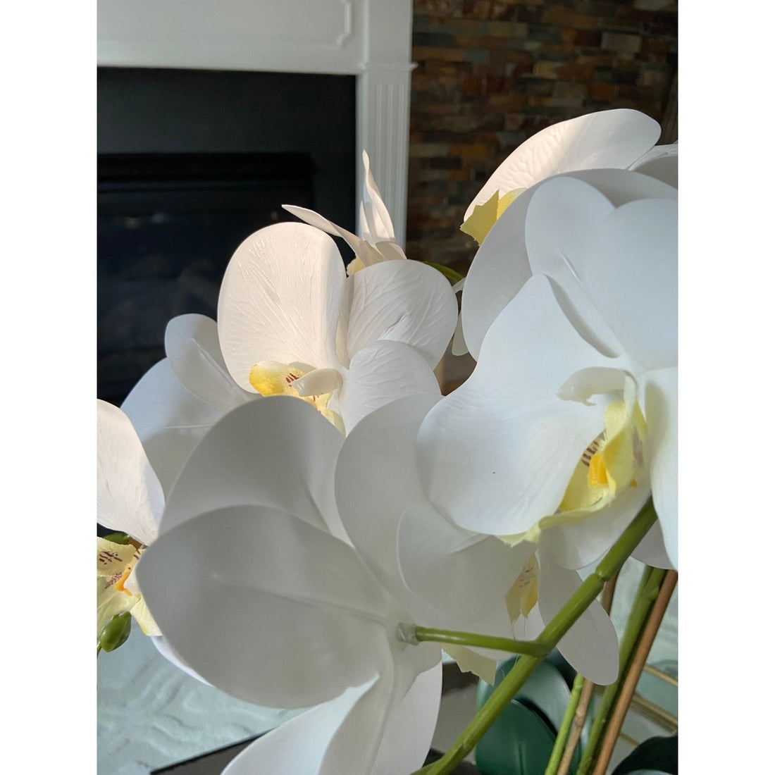 3 stems White Orchids Flower Arrangement in a Gold planter – DesignedBy ...