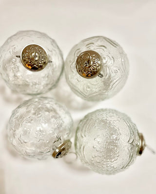 4" Clear Glass Ball Ornaments Set of 3 - DesignedBy The Boss