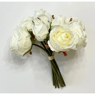 Artificial Roses Flower Bouquet 9 Heads Silk Roses