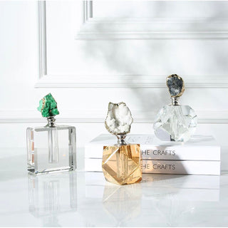 Luxurious Perfume Bottle - Crystal - Agate - 3 Colors Natural Agate Stone