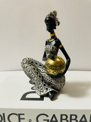 African Tribal Woman Statue -Black Lady Art Sculpture for Home - DesignedBy The Boss