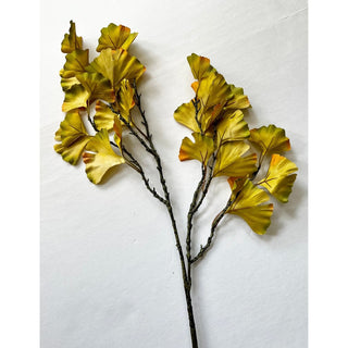 Artificial Ginkgo Leaf Stem in Autumn Yellow 42" Tall - Yellow - One Stem - DesignedBy The Boss