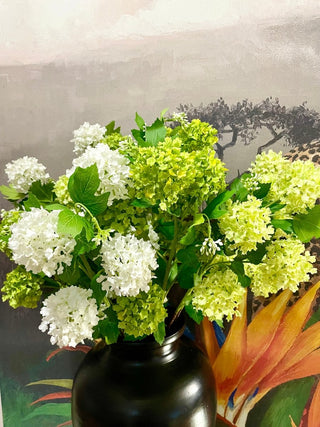 Artificial Silk Snowball Hydrangea Flowers 5 Heads Silk Branch - DesignedBy The Boss
