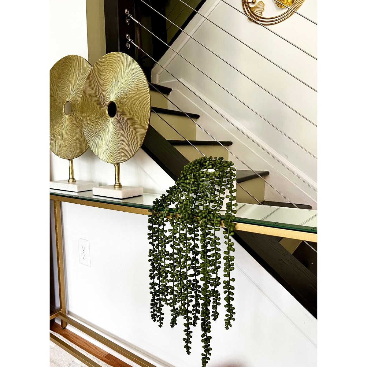 faux succulent string of pearls Artificial Succulents Faux Plant String of Pearls in White Ceramic Pot – DesignedBy The Boss
