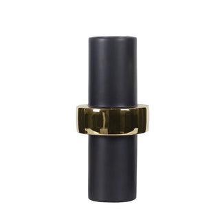 Black & Gold Cylinder Flower Vase - DesignedBy The Boss