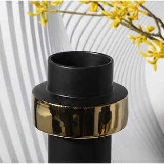 Black & Gold Cylinder Flower Vase - DesignedBy The Boss