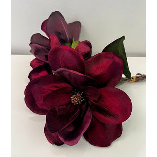 Burgundy Large Magnolia Bouquet (Pack Of 3 Stems) - DesignedBy The Boss