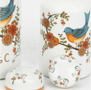 Ceramic Ginger Jar (Sets Of 2)- Paradise Bird - DesignedBy The Boss