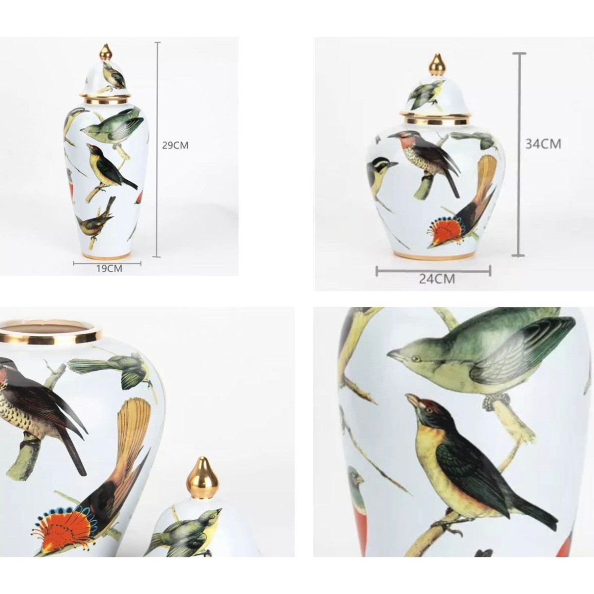 Ceramic Ginger Jar With Birds Pattern / Lidded (Two Sizes) – DesignedBy ...