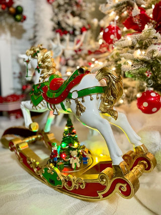 Christmas Carousel 24" Led Rocking Carousel Horse - DesignedBy The Boss
