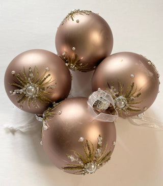 Christmas Glass Ornaments With Faux Pearls - DesignedBy The Boss