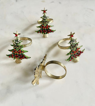 Christmas Tree Napkin Rings Set of 4 - Beautiful - DesignedBy The Boss