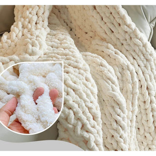 Chunky Knit Throw Blanket Warm Soft Cozy for Sofa and Bed ( Oversize) - DesignedBy The Boss