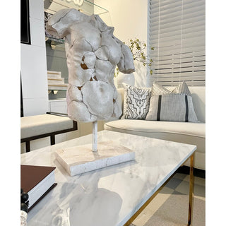 Contemporary Cracked Torso Sculpture - White - DesignedBy The Boss