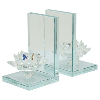 Crystal Lotus Bookends- Rainbow Set of 2 - DesignedBy The Boss