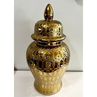 Decorative Gold Metallic Ceramic Ginger Jar - DesignedBy The Boss