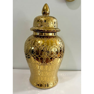 Decorative Gold Metallic Ceramic Ginger Jar - DesignedBy The Boss