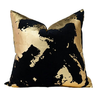 Decorative Pillow Cover Black and Gold Foil 22" X 22" - DesignedBy The Boss