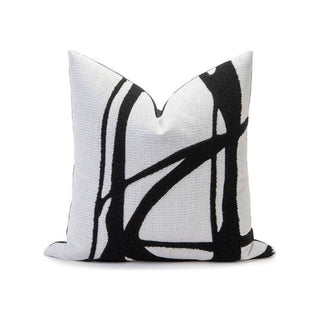 Decorative Pillow Cover White and Black Striped Accent 22" X 22" Luxe Collections (Set of 2) - DesignedBy The Boss