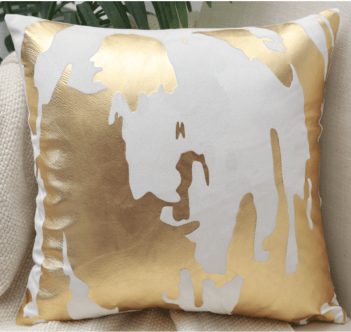 Decorative Pillow Cover With Gold Foil Accent 22