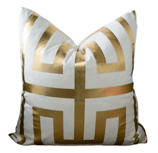 Decorative Pillow Cover With Gold Foil Greek Letter 22" X 22" - DesignedBy The Boss