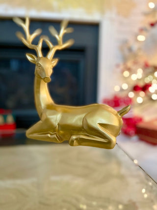 Elegant Resin Sitting Reindeer For Christmas Decor - DesignedBy The Boss