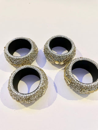 Embellished Napping Rings Set Of 4 - DesignedBy The Boss