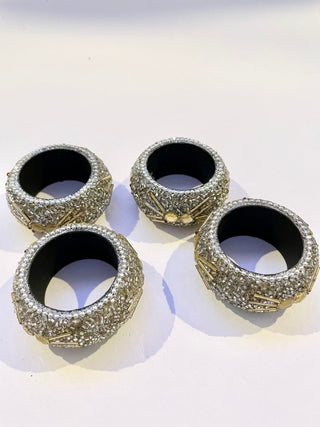 Embellished Napping Rings Set Of 4 - DesignedBy The Boss