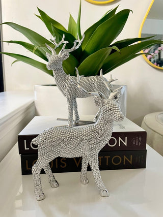 Glam Silver Deer Sculpture (Set Of 2) High Quality - DesignedBy The Boss