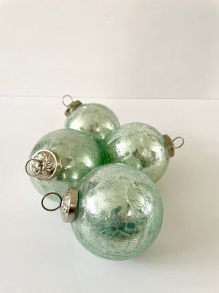 Glass Ball Ornaments Set of 4 Christmas Decor - DesignedBy The Boss