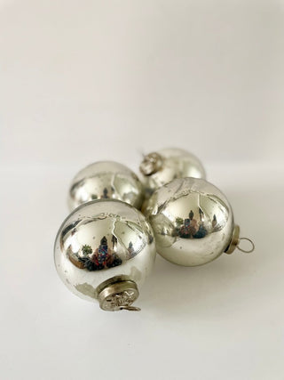 Glass Ball Ornaments Set of 4 Christmas Decor - DesignedBy The Boss