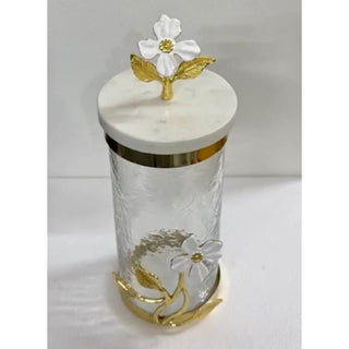 Glass Canister with White Jasmine Flower - DesignedBy The Boss