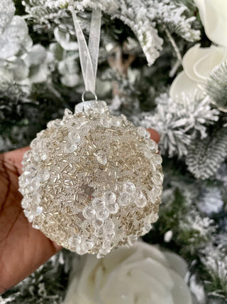 Glass Holiday Ornament With Textured (Set Of 4) - DesignedBy The Boss