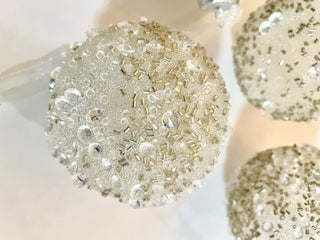 Glass Holiday Ornament With Textured (Set Of 4) - DesignedBy The Boss