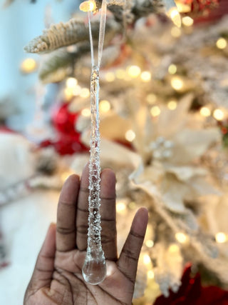 Glass Icicle Hanging Ornaments - Christmas Decor (Set Of 6) - DesignedBy The Boss