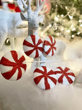 Glitter Red and White Peppermint Lollipop Christmas Pick - DesignedBy The Boss