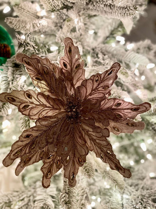 Glitter Velvet Poinsettia Stem - DesignedBy The Boss