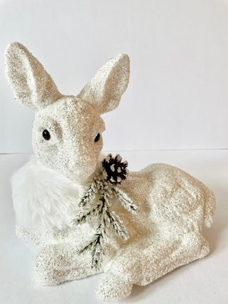 Glitter White Rabbit Figurine - DesignedBy The Boss