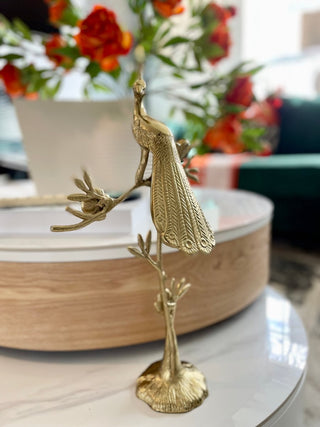 Gold Aluminum Peacock Candle Holder Tree/ Flower Details - DesignedBy The Boss