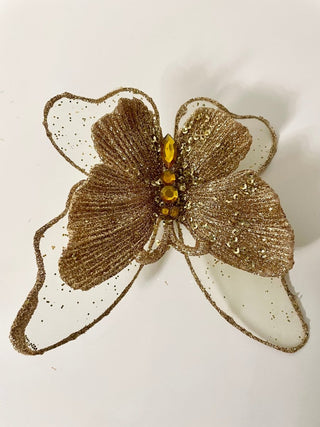 Gold And Silver Glittered Butterfly Ornament Clip - DesignedBy The Boss