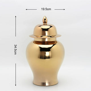 Gold Ceramic Ginger Jar With Lid - DesignedBy The Boss