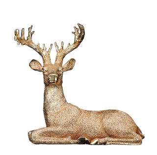 Gold Elegant Glistening Sitting Reindeer For Christmas Decor - DesignedBy The Boss