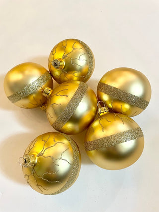 Gold Glass Christmas Ornaments (Set of 6pcs) - DesignedBy The Boss