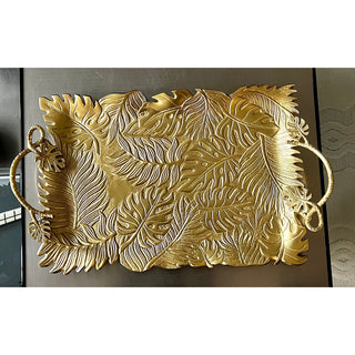 Gold Leaf Metal Handmade Tray - DesignedBy The Boss