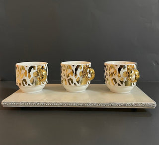 Gold Leopard Print Coffee Mugs (Set of 4 Mugs) - DesignedBy The Boss